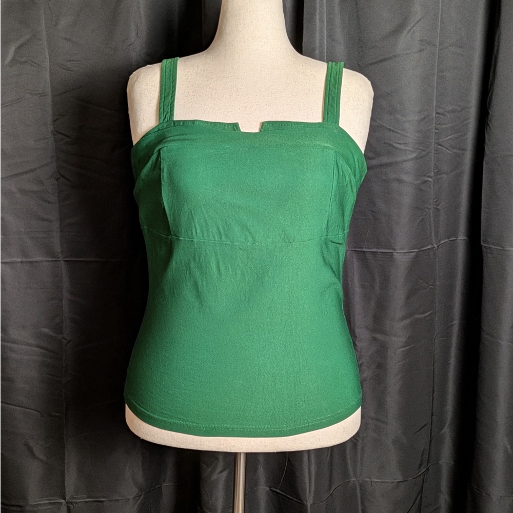 Vintage 1950s Pin-Up Style Green Women's Tank Top